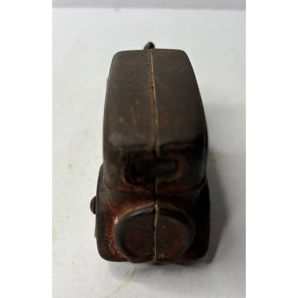 Antique Cast Iron Sedan Toy Car Red Original Paint 4 Inch Vtg 1920s Hubley Style